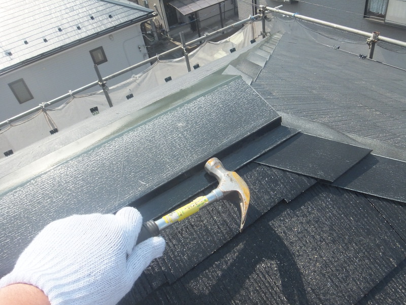 東京都武蔵野市　屋根の高圧洗浄と棟板金補修を行いました