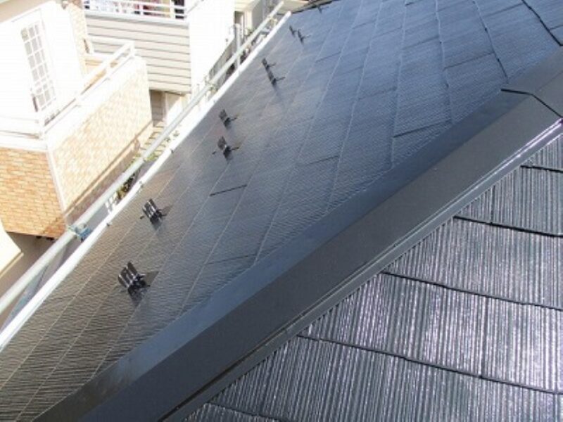 東京都武蔵野市　屋根塗装工事　屋根の下塗り～中塗り～上塗り