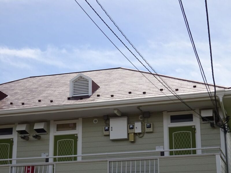東京都小金井市　アパート屋根塗装・外壁塗装工事　屋根塗装の施工前と施工後