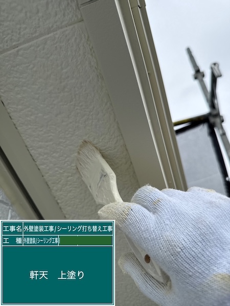 軒天井は防藻・防カビ対策して塗装しました!|東京都練馬区
